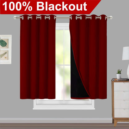 1pc Classic Blackout Curtains with Grommet Top - Thermal Insulated, Non-Bleachable Fabric for Living Room, Bedroom, Kitchen, Bathroom - Stylish Home Decor