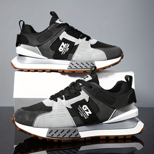 Trendy Men's Sneakers - Breathable, Non-Slip Thick Sole Casual Shoes For Running & Casual Attire