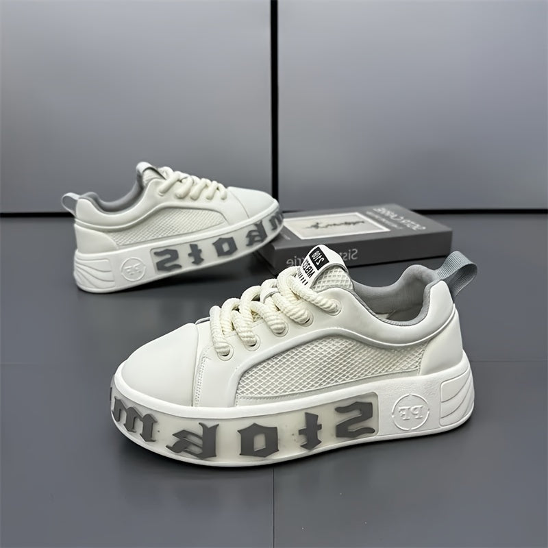 Men's Summer Breathable Platform Shoes, Non Slip Durable Sneakers For Outdoor Walking Jogging Traveling