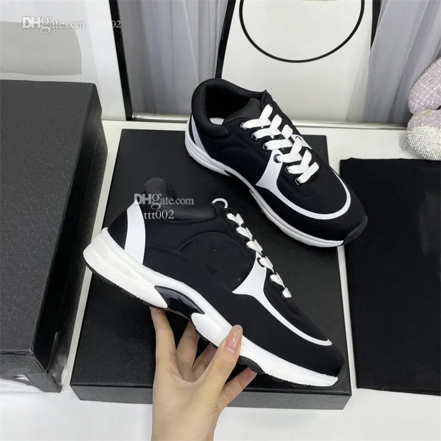 Shoes Running Designer Channel Sneakers Women Luxury Lace-up Sports Classic Sneaker Woman Ccity