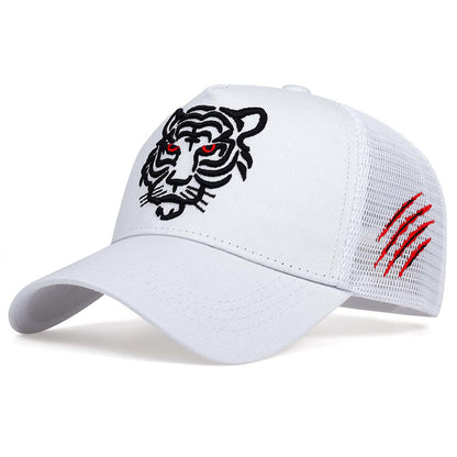 Men's Tiger Embroidery Net Cap Baseball Cap