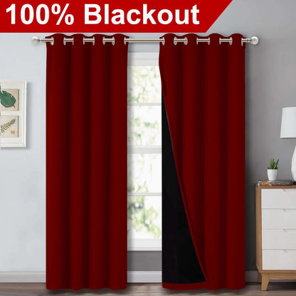 1pc Classic Blackout Curtains with Grommet Top - Thermal Insulated, Non-Bleachable Fabric for Living Room, Bedroom, Kitchen, Bathroom - Stylish Home Decor