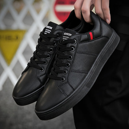 Stylish Solid Skate Shoes - Men's Skateboarding Shoes with Non Slip Soles, Lace Up Closure, and Breathable Design for Spring and Summer Outdoor Activities
