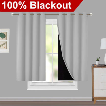 1pc Classic Blackout Curtains with Grommet Top - Thermal Insulated, Non-Bleachable Fabric for Living Room, Bedroom, Kitchen, Bathroom - Stylish Home Decor