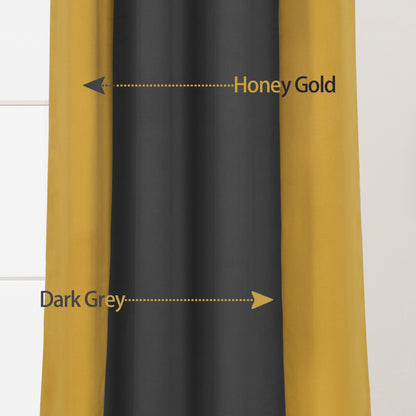 1pc Stylish Double Color Block Blackout Curtains for Living Room and Bedroom - Perfect for Room Decor and Home Decor