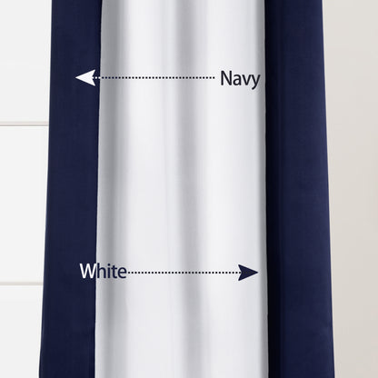 1pc Stylish Double Color Block Blackout Curtains for Living Room and Bedroom - Perfect for Room Decor and Home Decor