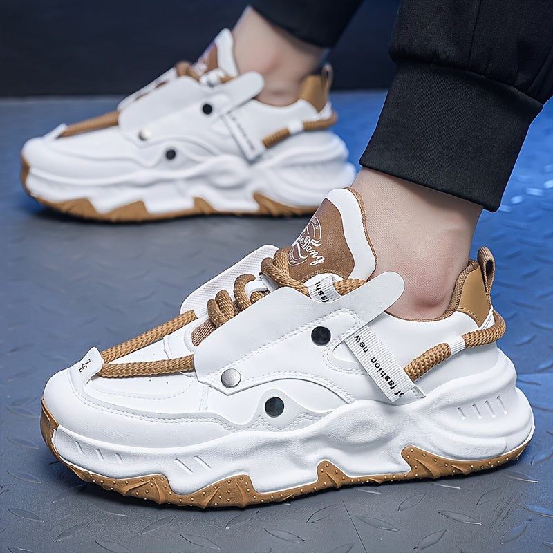 Stylish Pop Daddy Sneakers - Men's Skateboard Shoes for Casual Wear - Comfortable, Breathable, and Durable