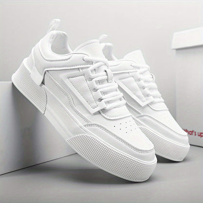 Men's Lace-up Platform Sneakers, Skate Shoes With Good Grip, Breathable