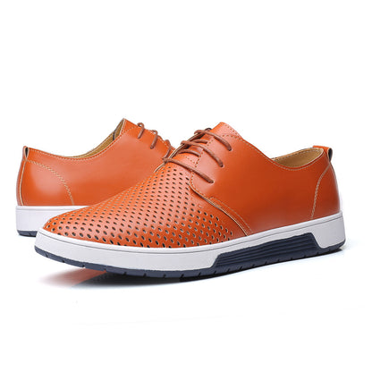 Breathable Men's Oxford Sneakers: Elegant & Versatile, Solid-Color Lace-Ups for Office, Weddings, and Outdoor - Comfortable All-Season Wear