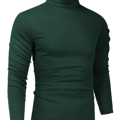 Men's Stylish Knitted Turtleneck Pullover Sweater - Soft, Lightweight, Slim Fit, Casual, Breathable, Versatile, Easy Care - Perfect for Daily Wear, Outdoor Activities, and Layering