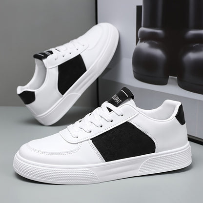 Men's Trendy White Sneakers - Breathable, Comfortable Casual Shoes With Soft Sole For All Seasons