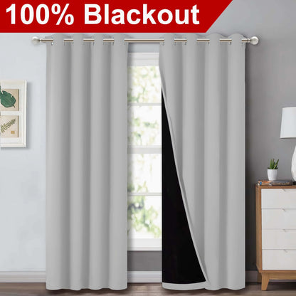 1pc Classic Blackout Curtains with Grommet Top - Thermal Insulated, Non-Bleachable Fabric for Living Room, Bedroom, Kitchen, Bathroom - Stylish Home Decor