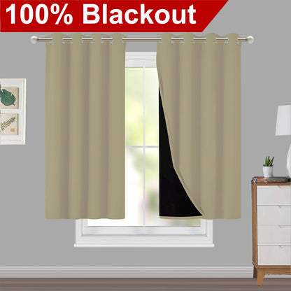 1pc Classic Blackout Curtains with Grommet Top - Thermal Insulated, Non-Bleachable Fabric for Living Room, Bedroom, Kitchen, Bathroom - Stylish Home Decor