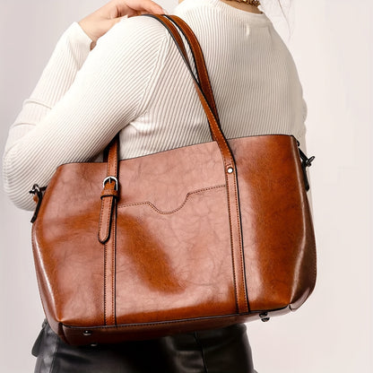 Retro Glamour Tote Bag for Women - Fashionable Vintage Style with Large Capacity, Durable Shoulder Bag Perfect for Work and Everyday Luxury