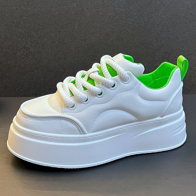 Men's Stylish White Sneakers - Comfortable, Durable & Versatile for Casual Wear, Skateboarding & Outdoor Activities