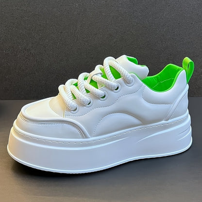 Men's Stylish White Sneakers - Comfortable, Durable & Versatile for Casual Wear, Skateboarding & Outdoor Activities