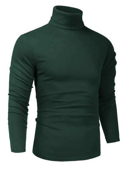 Men's Stylish Knitted Turtleneck Pullover Sweater - Soft, Lightweight, Slim Fit, Casual, Breathable, Versatile, Easy Care - Perfect for Daily Wear, Outdoor Activities, and Layering