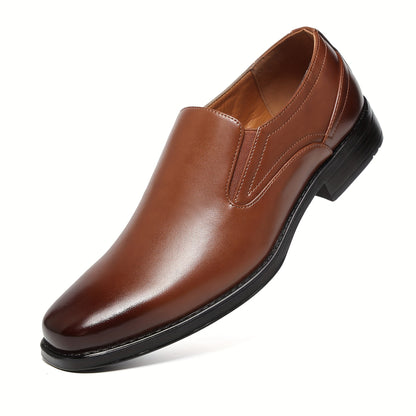 PLUS SIZE Mens Premium Solid Slip-On Dress Shoes - Comfortable & Durable for Business - Breathable, Wear-resistant, Anti-Skid - Perfect for Spring, Summer, and Autumn